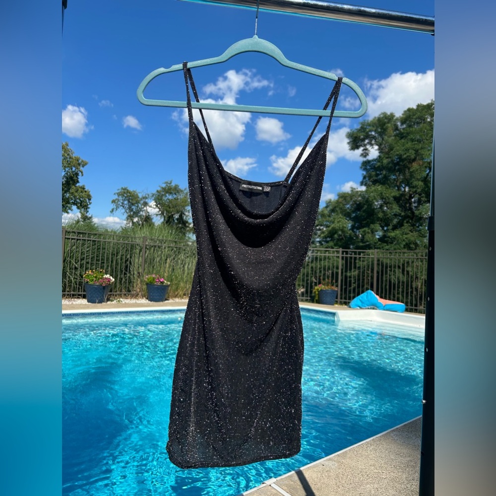 PrettyLittleThing Mini Black Dress - Size 2